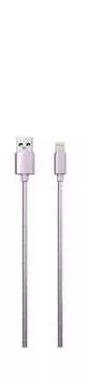 Дата-кабель Red Line S7 USB - 8 - pin для Apple, металлическая обмотка, розовый УТ000010470