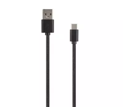Дата-кабель Red Line USB – Type-C, 2А, 50см, нейлон. оплетка, черный УТ000025010