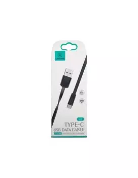 Дата-Кабель USAMS-U2 USB - Type-C, плоский, черный (SJ200TC01)
