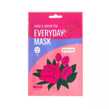 DEARBOO. Тканевая маска с экстрактом розы и зеленого чая ROSE &amp; GREEN TEA EVERYDAY 27 мл.