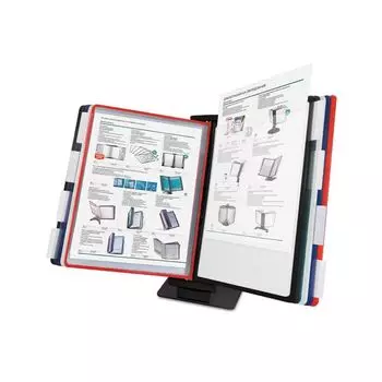 Демосистема настольная/настенная, с 10 цветными панелями А4, металлическая основа, черная, BRAUBERG SOLID, 236716