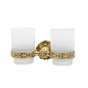 Держатель со стаканами настенный, двойной MILACIO Villena, бронза (MC.904.BR)