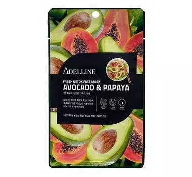 Детокс-маска для лица Adelline с экстрактом Авокадо и папайи 20г