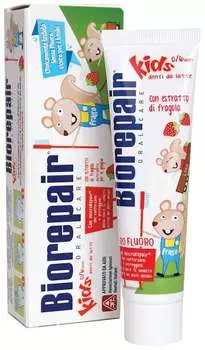 Детская зубная паста Biorepair с экстземляники (0-6 лет) Junior Kids Strawberry 50 мл