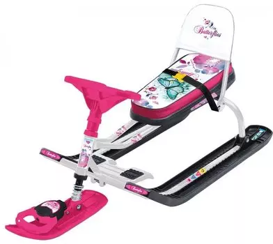 Детский снегокат со складной спинкой Тимка Спорт 4-1 бабочки