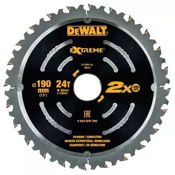 Диск пильный по дереву DeWalt DT4395 190x30