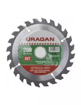 Диск пильный по дереву Uragan Optimal Cut 200x30 36T 36801-200-30-36