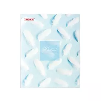 Дневник 1-11 класс 40л., на скобе, ПИФАГОР, обложка картон, с подсказом, Перышки на синем (20 шт.)