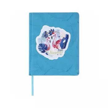 Дневник 1-11 класс 48 л., обложка кожзам твердая, аппликация, BRAUBERG, "Фламинго", 105485