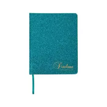 Дневник 1-11 класс 48 л., обложка кожзам твердая, фольга, BRAUBERG "SPARKLE", бирюзовый, 105462