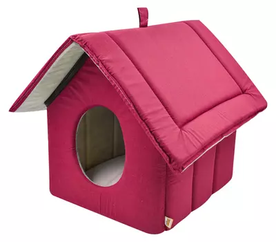 Дом для кошек изба на молнии поплин №2 44*40*40 см бордо 766321