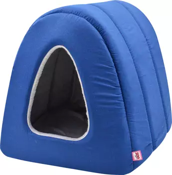 Дом для кошек туннель поплин+плюш №2 42*50*35 см темно-синий 766222