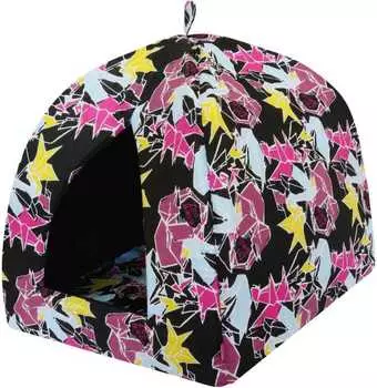 Дом для кошек вигвам "Оригами" поплин №2 46*46*42 см черный 760123