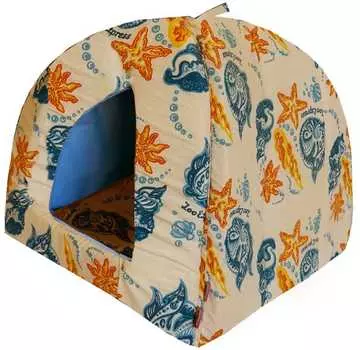 Дом для кошек вигвам "Ривьера" поплин №2 46*46*42 см бежевый 760126