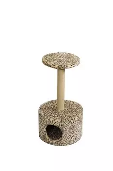 Домик для кошек Круглый мех, бежевый леопард