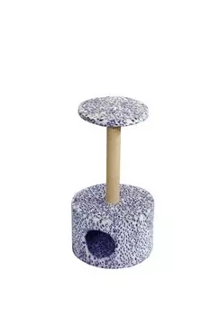 Домик для кошек Круглый мех, серый леопард