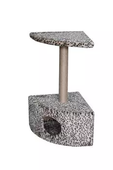 Домик для кошек Угловой мех, бежевый леопард