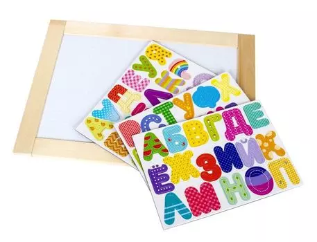 Доска ДЕСЯТОЕ КОРОЛЕВСТВО 02697 двухсторонняя Веселая азбука 36,5см х 26,5см