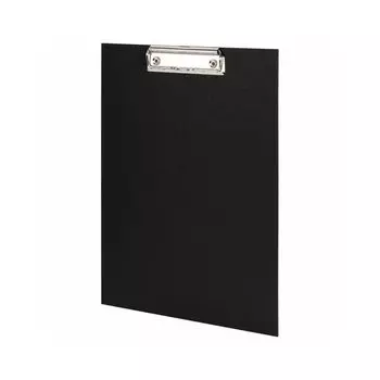 Доска-планшет STAFF с прижимом А4 (225х316 мм), картон/бумвинил, РОССИЯ, черная (5 шт.)