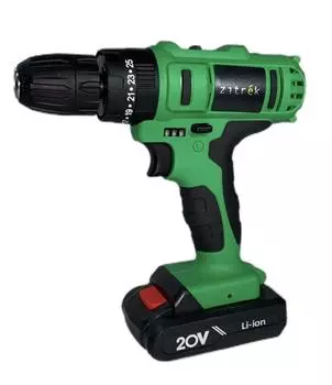 Дрель аккумуляторная ударная Zitrek Crusher 21-Li (20В, Li-ion аккум. 2шт, ЗУ, кейс, бита)
