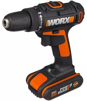 Дрель-шуруповерт аккумуляторная WORX WX101 20В, 1.5Ач x2 коробка