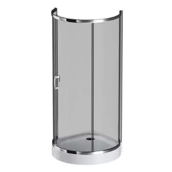 Душевое ограждение 95x95 AM.PM Like Round W83G-333-095CG, стекло тонированное, проф хром гля