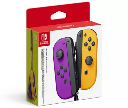Два контроллера Joy-Con для Nintendo Switch (неоново фиолетовый/неоново оранжевый)