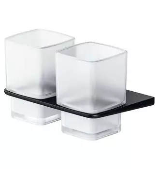 Двойной стеклянный стакан с настенным держателем AM.PM Inspire 2.0 A50A343422 черный