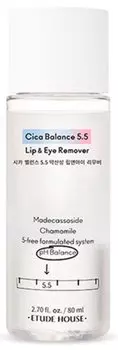 Двухфазное очищающее средство Etude House Cica Balance 5.5 Lip &amp; Eye Remover