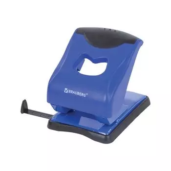 Дырокол BRAUBERG "JET PRO", до 40 листов, сине-черный, 228602