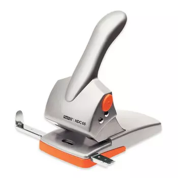 Дырокол металлический МОЩНЫЙ до 65 листов RAPID (Швеция) Fashion HDC65, серебристый/оранжевый, 20922603