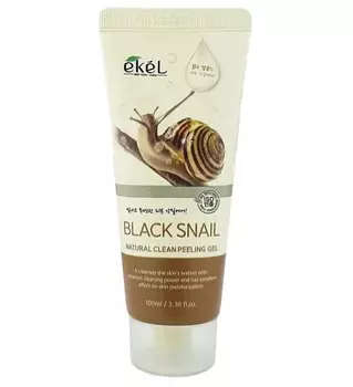 EKEL Пилинг-скатка с муцином черной улитки Natural Clean peeling gel Black Snail, 180мл