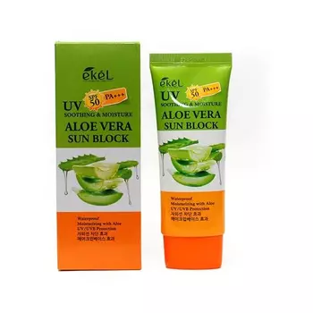 EKEL Солнцезащитный крем с алоэ вера UV Soothing &amp; Moisture Aloe Vera Sun Block SPF 50 PA+++, 70мл