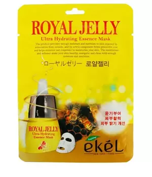 EKEL Тканевая маска для лица с экстрактом маточного молока Royal Jelly Ultra Hydrating Essence Mask, 25гр