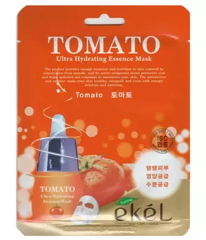 EKEL Тканевая маска для лица с экстрактом томата Tomato Ultra Hydrating Essence Mask, 25гр