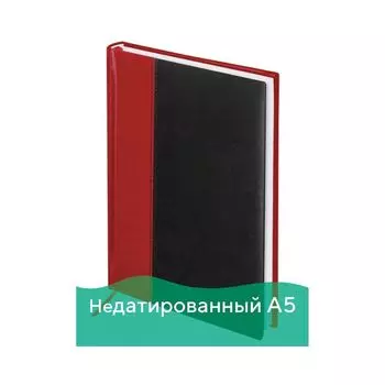 Ежедневник BRAUBERG недатированный, А5, 138х213 мм, Prestige, комбинированный, 160 л., красно-черный, 128281