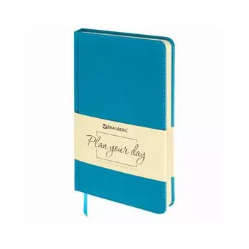 Ежедневник недатированный А5 (138х213 мм), BRAUBERG "Imperial", 160 л., кожзам, бирюзовый, 111857