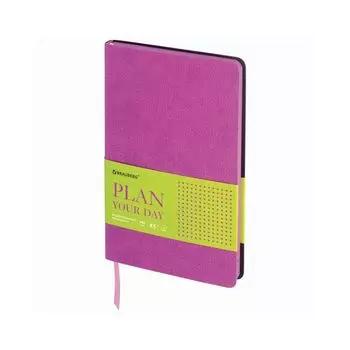 Ежедневник недатированный А5 (138х213 мм) BRAUBERG "Stylish", гибкий, 160 л., кожзам, розовый, 111860