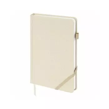 Ежедневник недатированный А5 (138x213 мм) BRAUBERG "Finest", 136 л., кожзам, резинка, бежевый, 111871