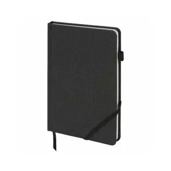 Ежедневник недатированный А5 (138x213 мм) BRAUBERG "Finest", 136 л., кожзам, резинка, черный, 111869