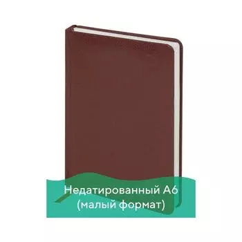 Ежедневник недатированный МАЛЫЙ ФОРМАТ (100x150 мм) А6, BRAUBERG "Profile", 136 л., коричневый, 111690