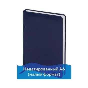 Ежедневник недатированный МАЛЫЙ ФОРМАТ (100x150 мм) А6, BRAUBERG "Profile", 136 л., синий, 111691