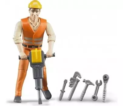 Фигурка Bruder строителя с аксессуарами