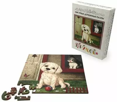 Фигурный деревянный пазл "Дружок" 8320