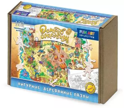 Фигурный деревянный пазл "FUN ART collection" Остров сокровищ 8330