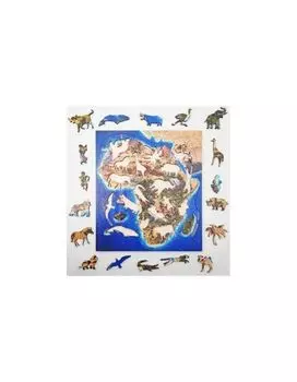 Фигурный деревянный пазл на подложке "Африка" 63 детали 8266