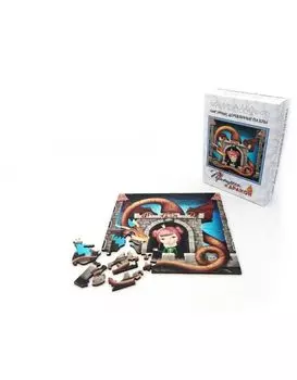 Фигурный деревянный пазл "Принцесса и Дракон" 8262