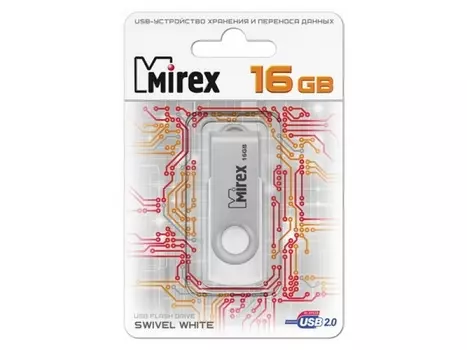 Флешка MIREX SWIVEL (16 Gb) WHITE