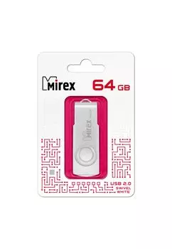 Флешка MIREX SWIVEL (64 Gb) WHITE