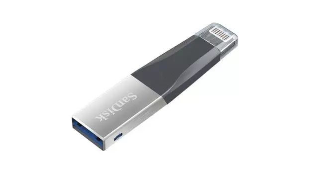 Флешка Sandisk iXpand Mini 32Gb (SDIX40N-032G-GN6NN) USB3.0 черный/серебристый